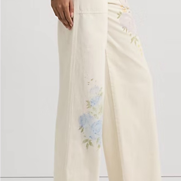 Lauren Ralph Lauren Plus size floral wide leg jeans SIZE 12 NWT - Picture 3 of 5